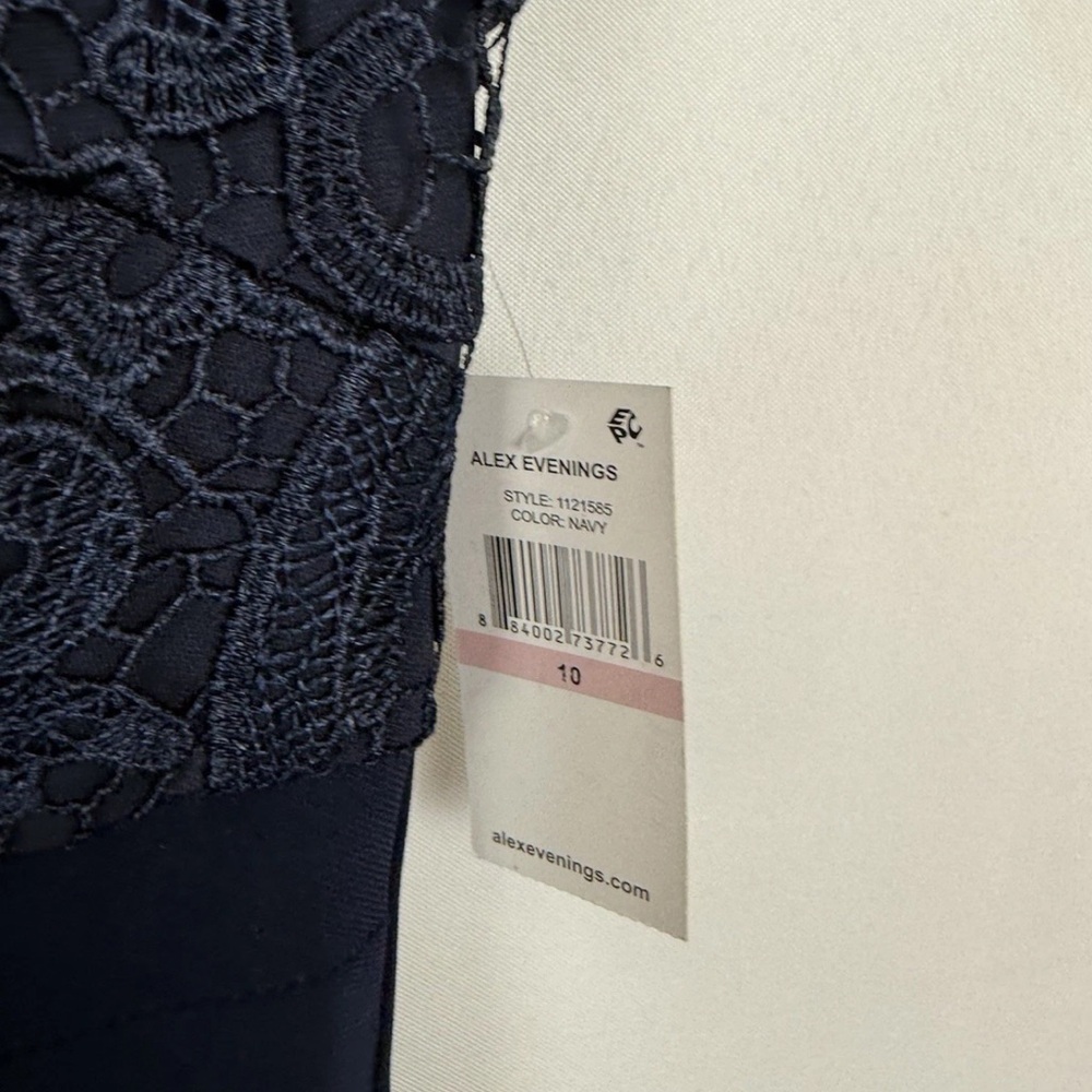 Alex Evening Women’s Blue Short Sleeve Gown Size 10 - Picture 4 of 4